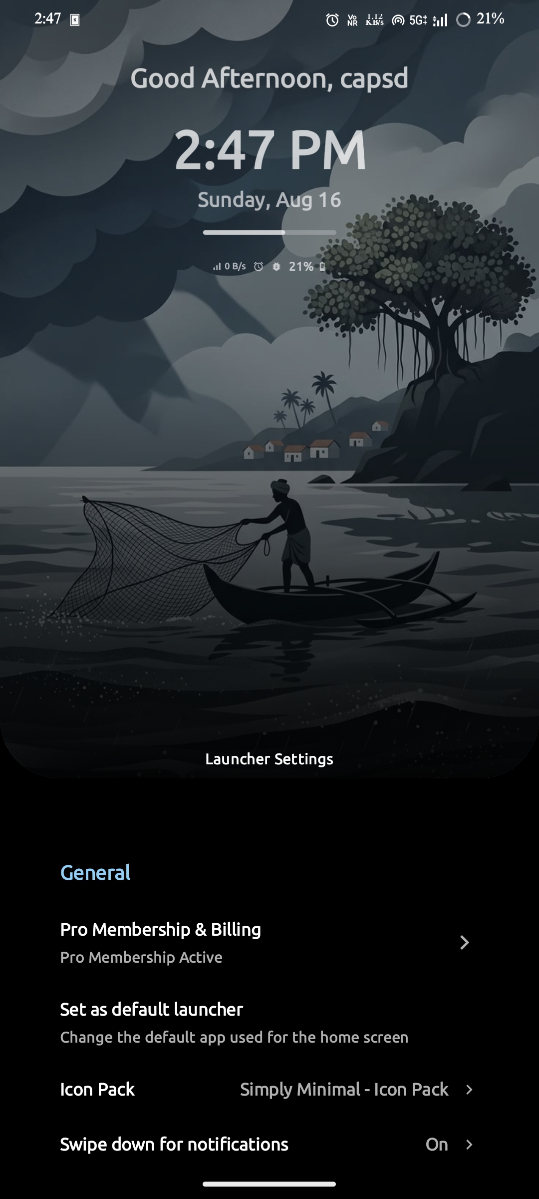 Launcher settings